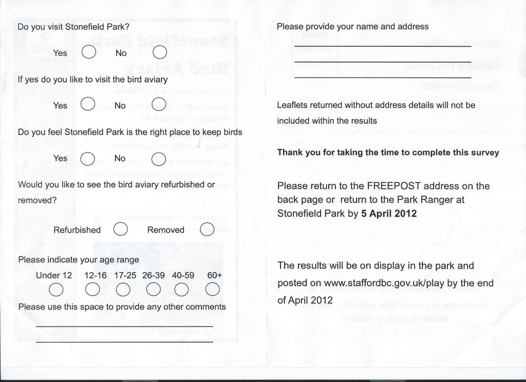 Aviary consultation 2