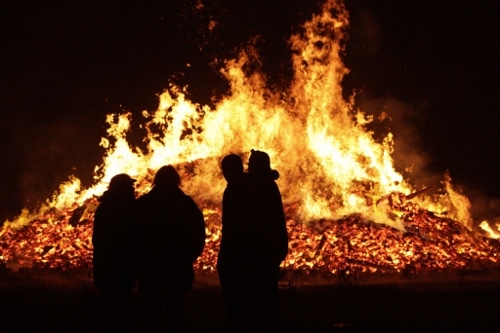 Stone Bonfire and Fireworks