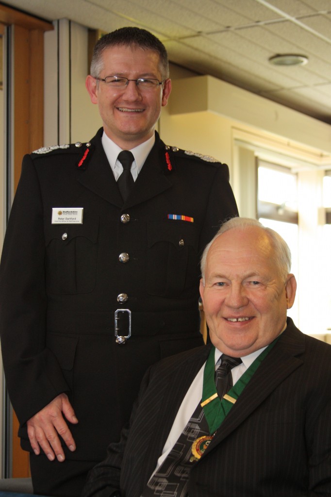 Chief Fire Officer Peter Dartford and Fire Authority Chairman Len Bloomer