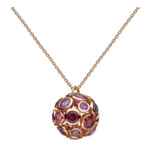 Rose Gold on Silver, Amethyst, Pink Tourmaline & Rodolite Garnet Pendant £140.00