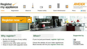 Register My Appliance website
