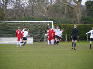 Luke Askey celebrates opening the scoring