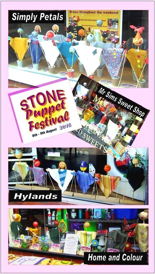 Puppets made by local schoolchildren have decorated High Street shops