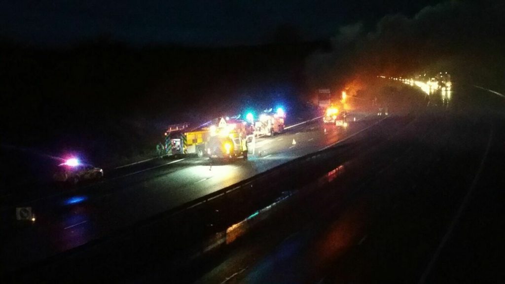 M6 lorry fire