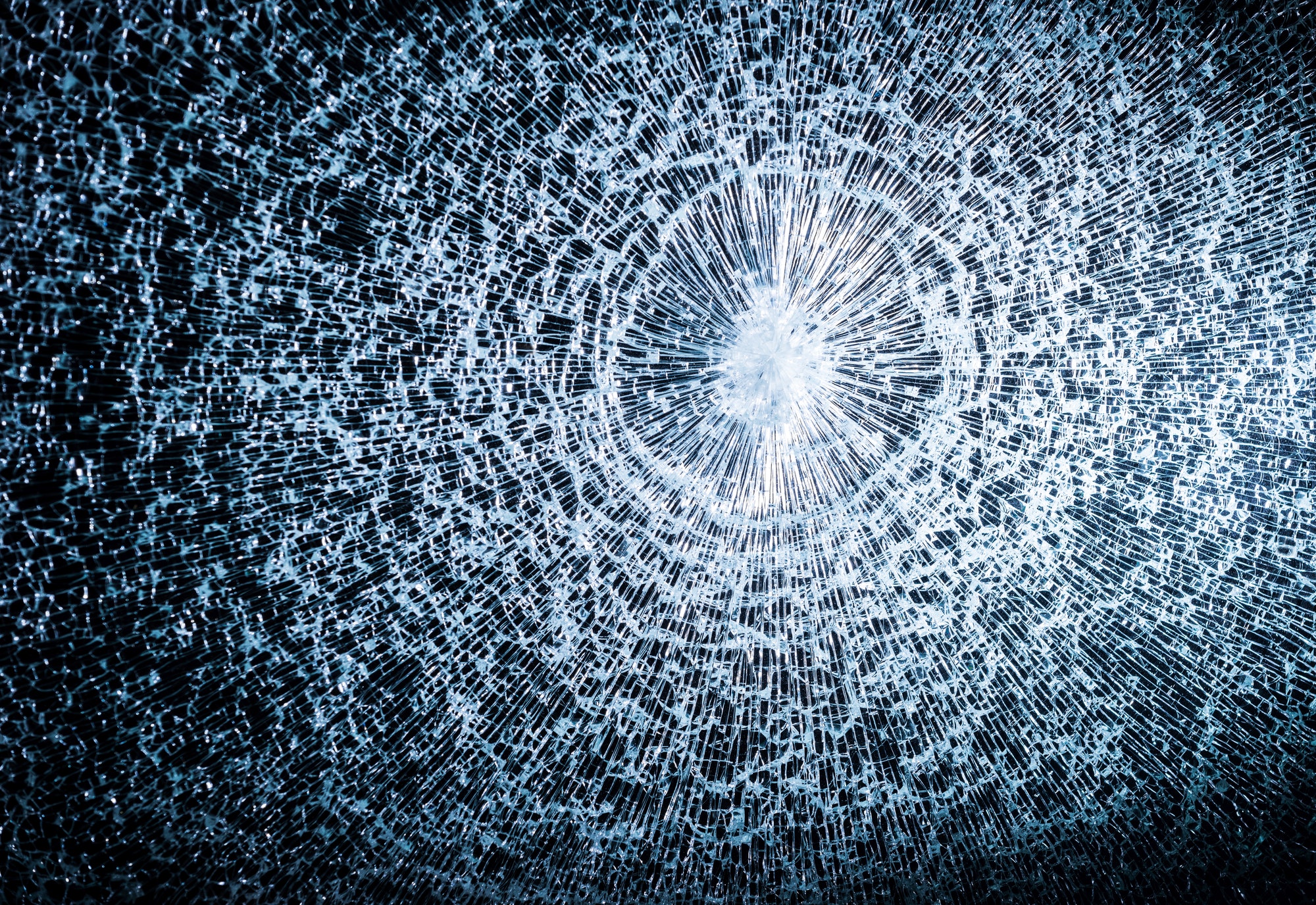 Black and white photo fantastic web broken glass