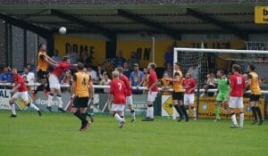 Alleynians defend in the 2nd half