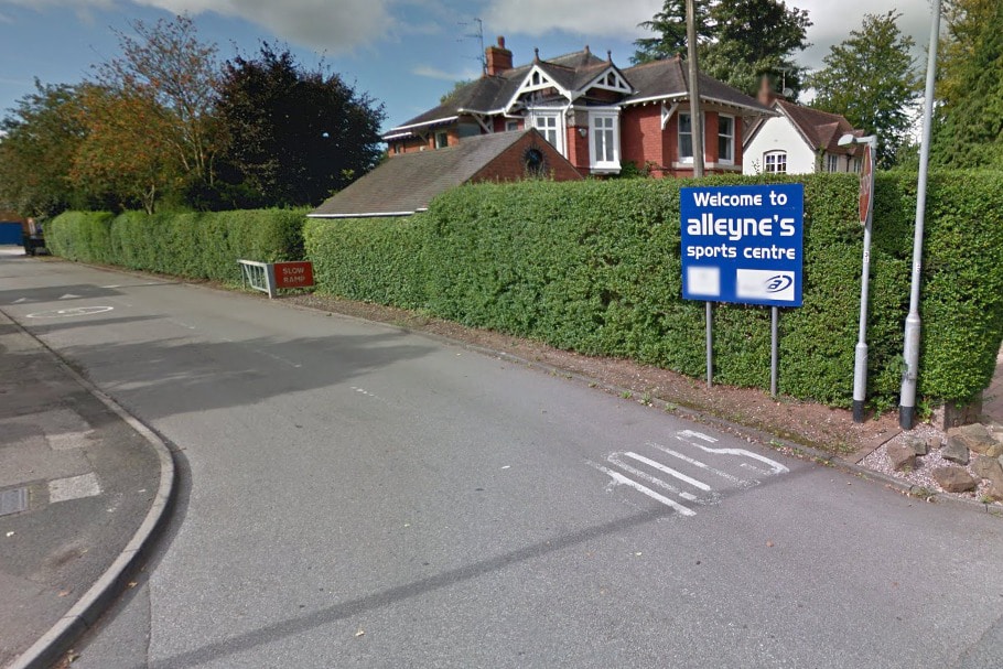 A Google Street View image of the entrance to Alleynes Sports Centre