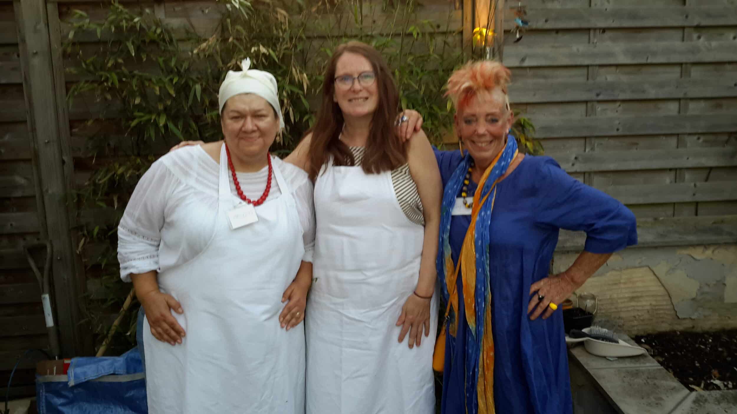 Compere Ingrid Wagner, Cook Oksana Harris and winner Wendy Reynolds