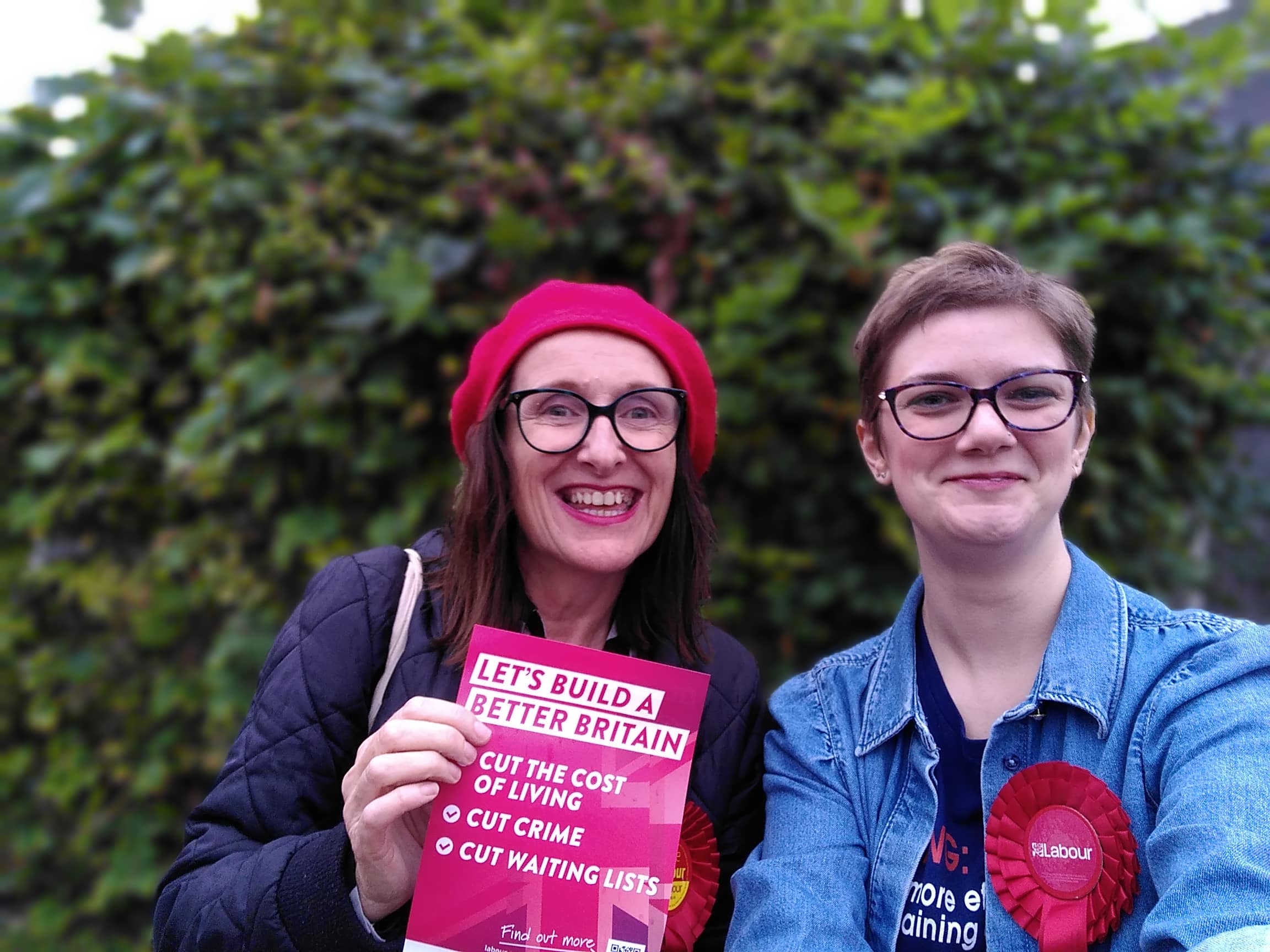 Stone Labour Party Chair Jacqueline Brown and Campaign Coordinator Kathryn Williams canvassing in Walton