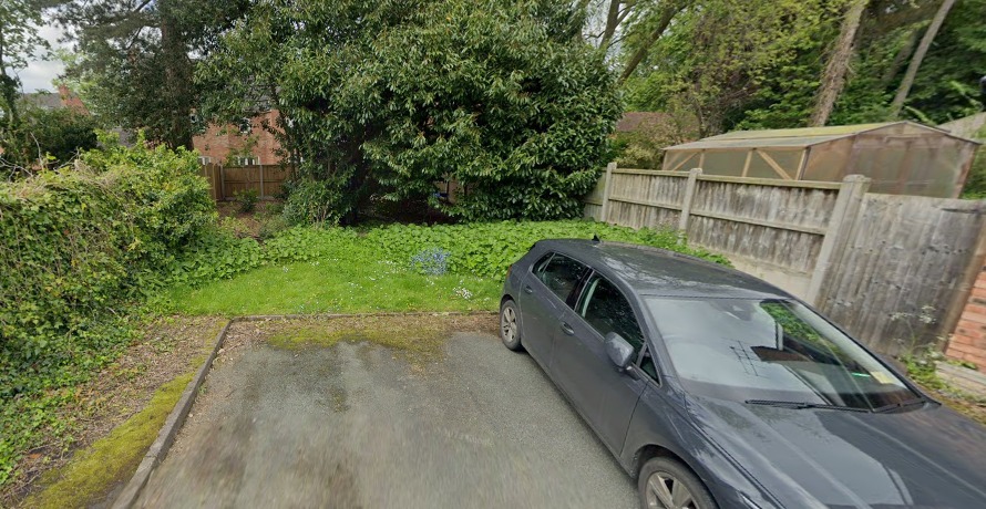 A Google Street View image of the land at Park House Drive Stone