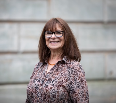 Jill Hood outside the Stafford Borough Council Building
