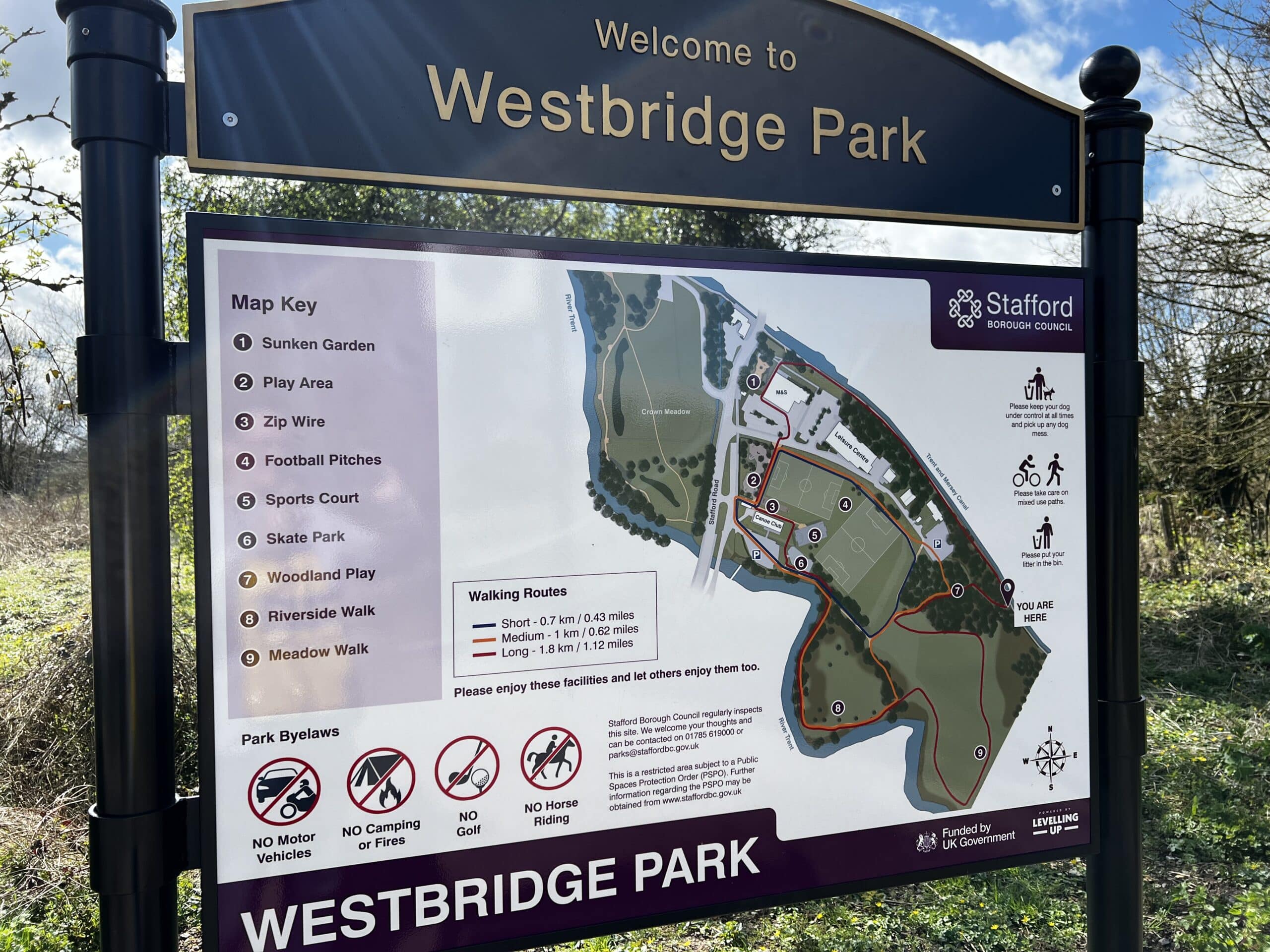 A sign showing a map of Stone's new Westbridge Park