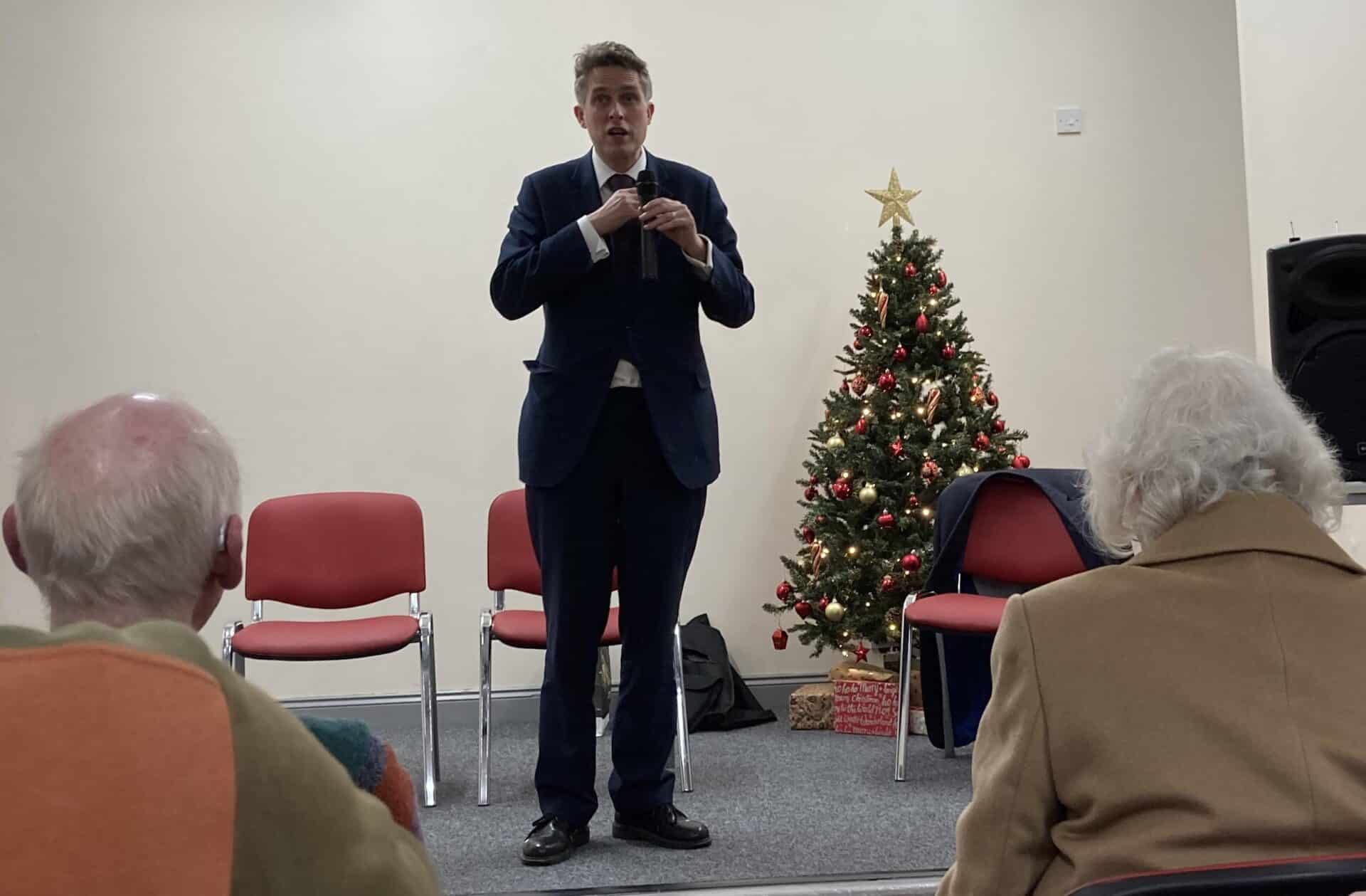 Sir Gavin Williamson at the public meeting