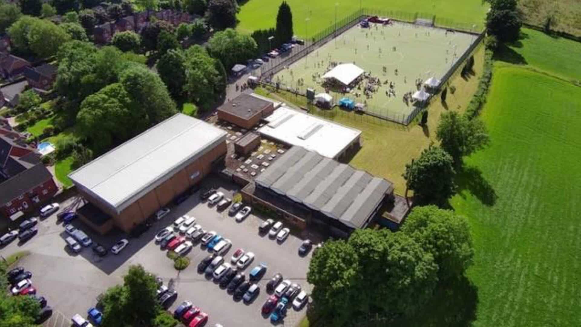 Aerial photo of the Alleyne's Pitch and Swimming Pool