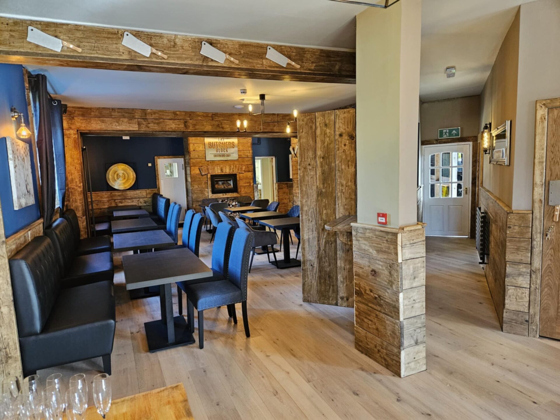 Inside the Butchers Block in Stone - the tables and chairs ready to welcome people to A Little Bit of Co-Working space