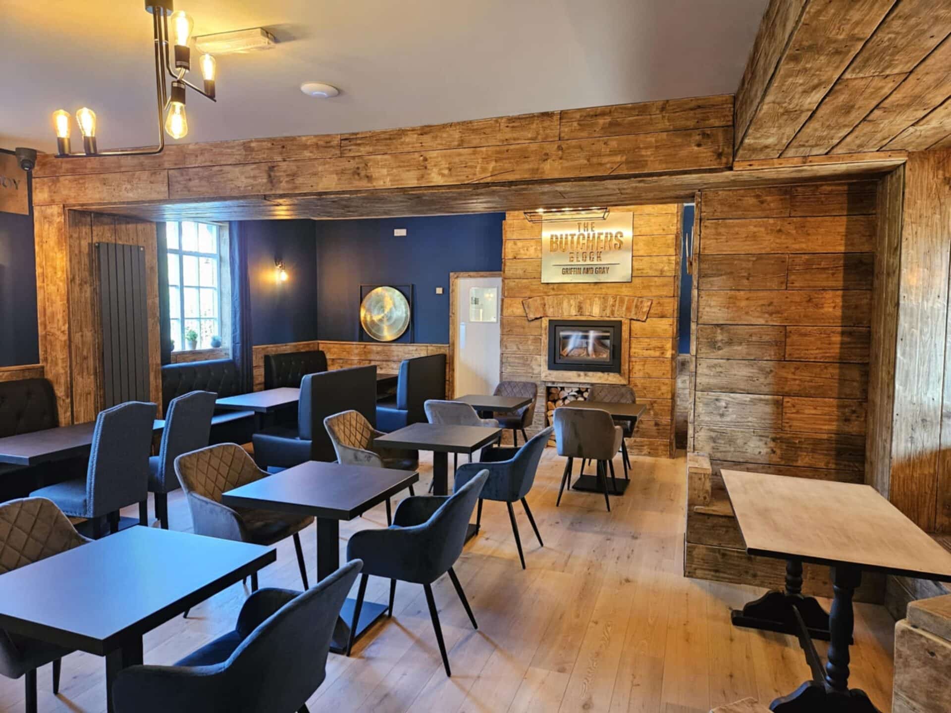 Inside the Butchers Block in Stone - the tables and chairs ready to welcome people to A Little Bit of Co-Working space