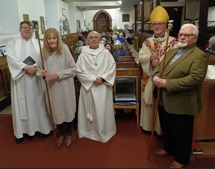 Church officials and congregation