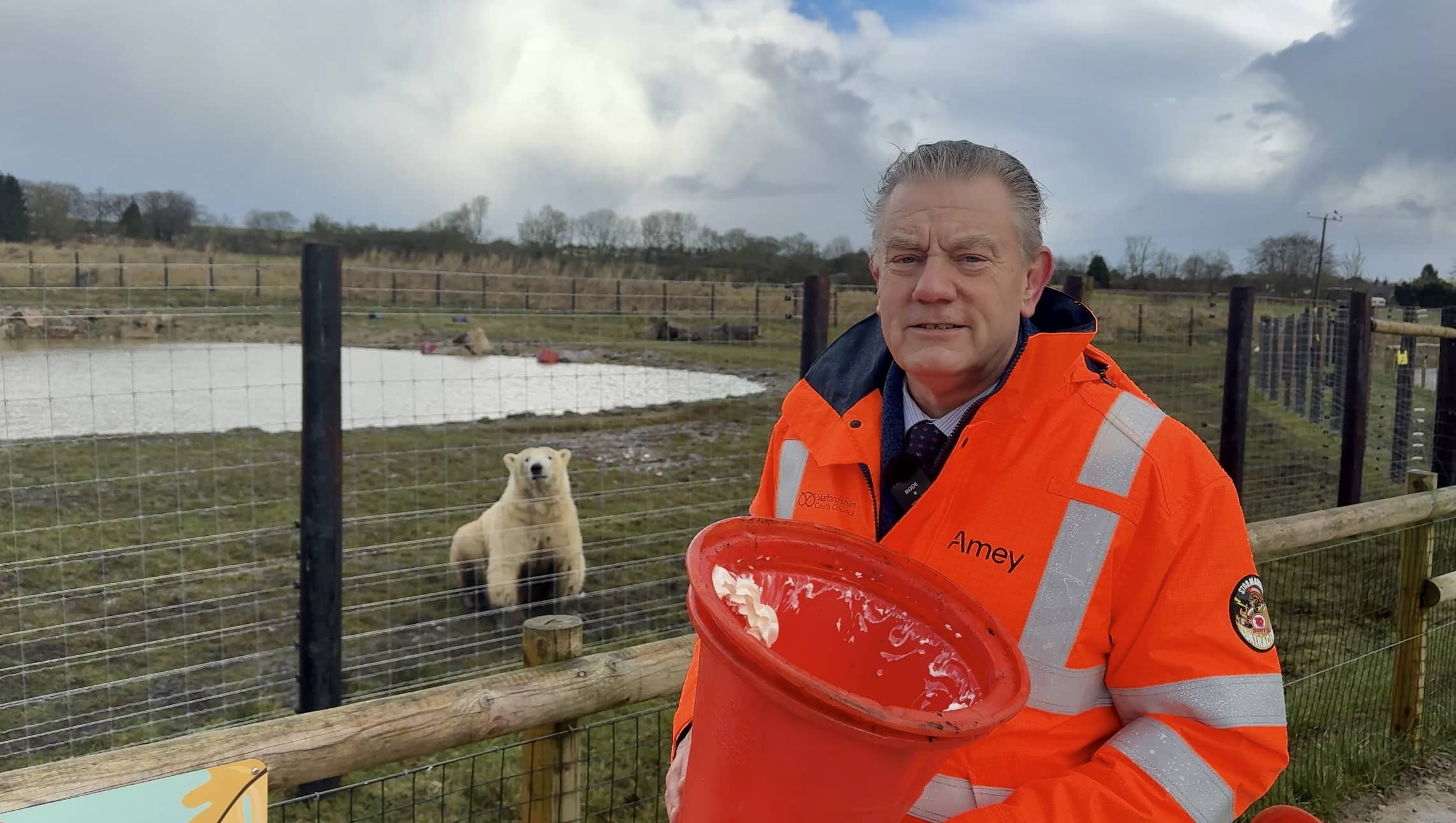 Keith Flunder with polar bear