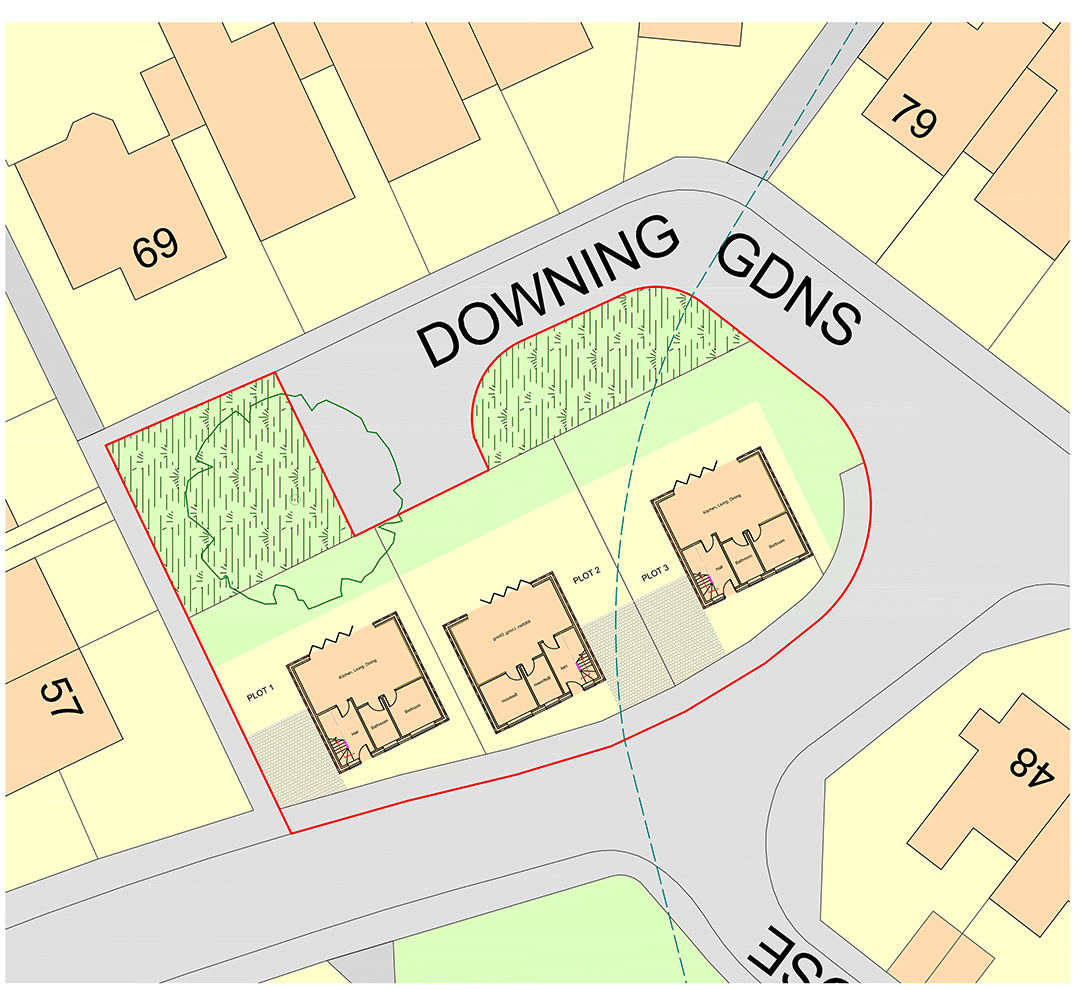Proposed plan for Downing Gardens