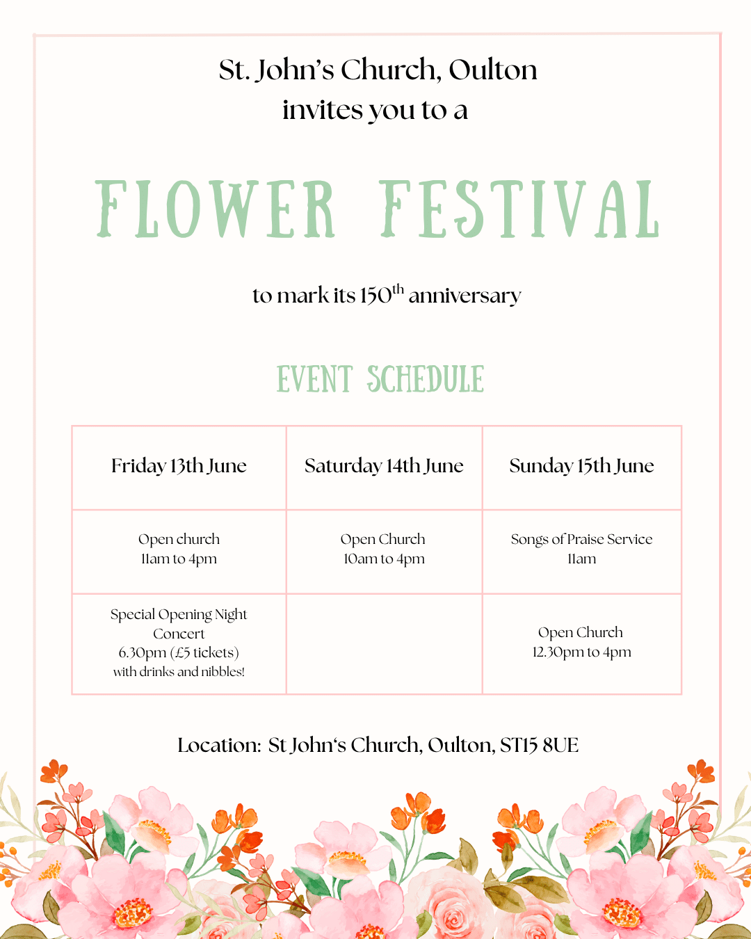 Flower festival poster Instagram post version