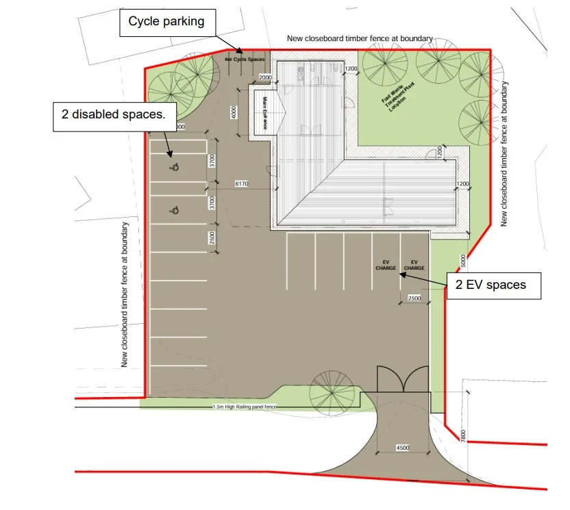 A proposed site layout for the new church at Lichfield Road, Burston, taken from the planning statement submitted to Stafford Borough Council