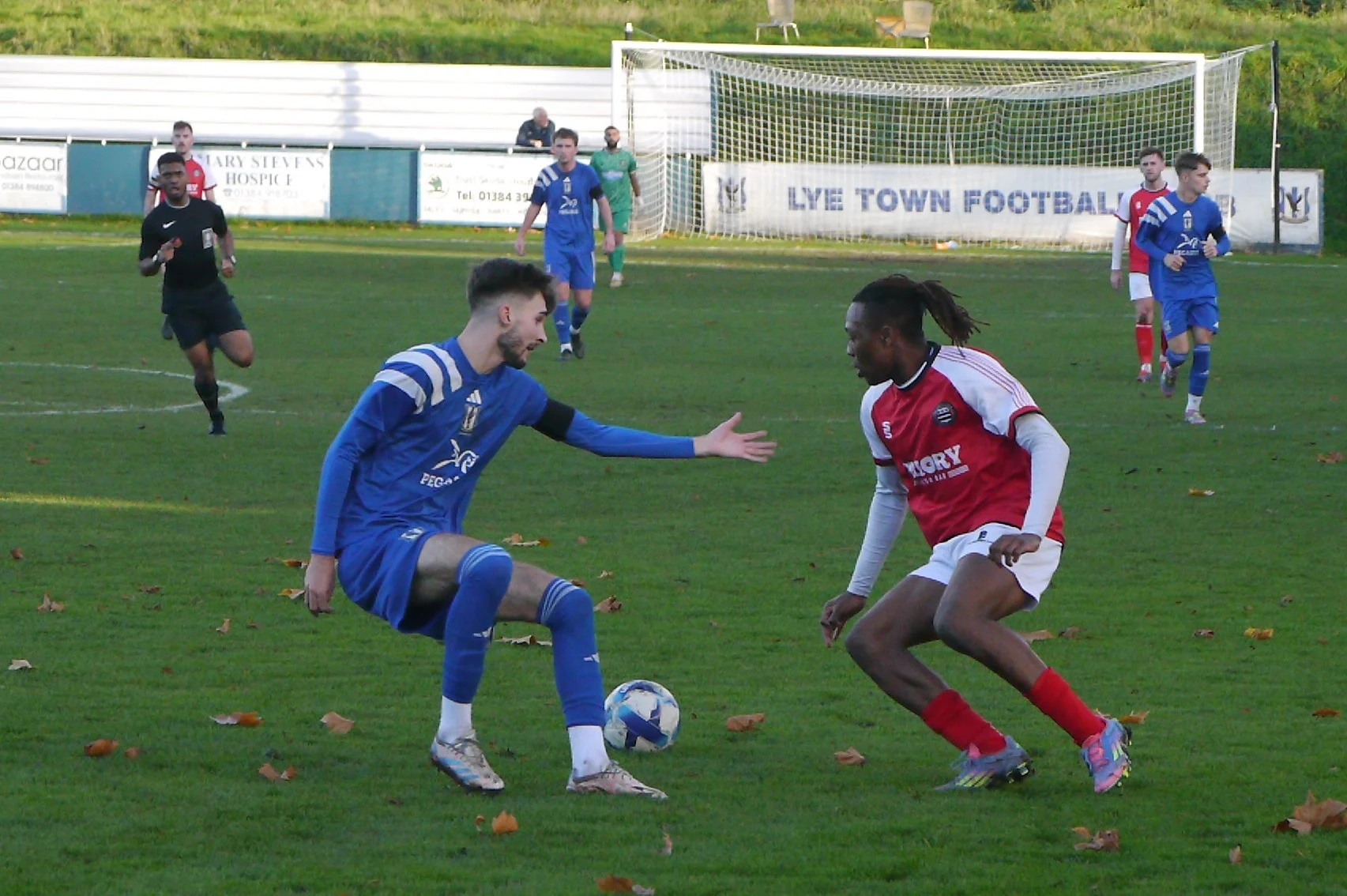 Devante Ramsey takes on a defender on the left wing.