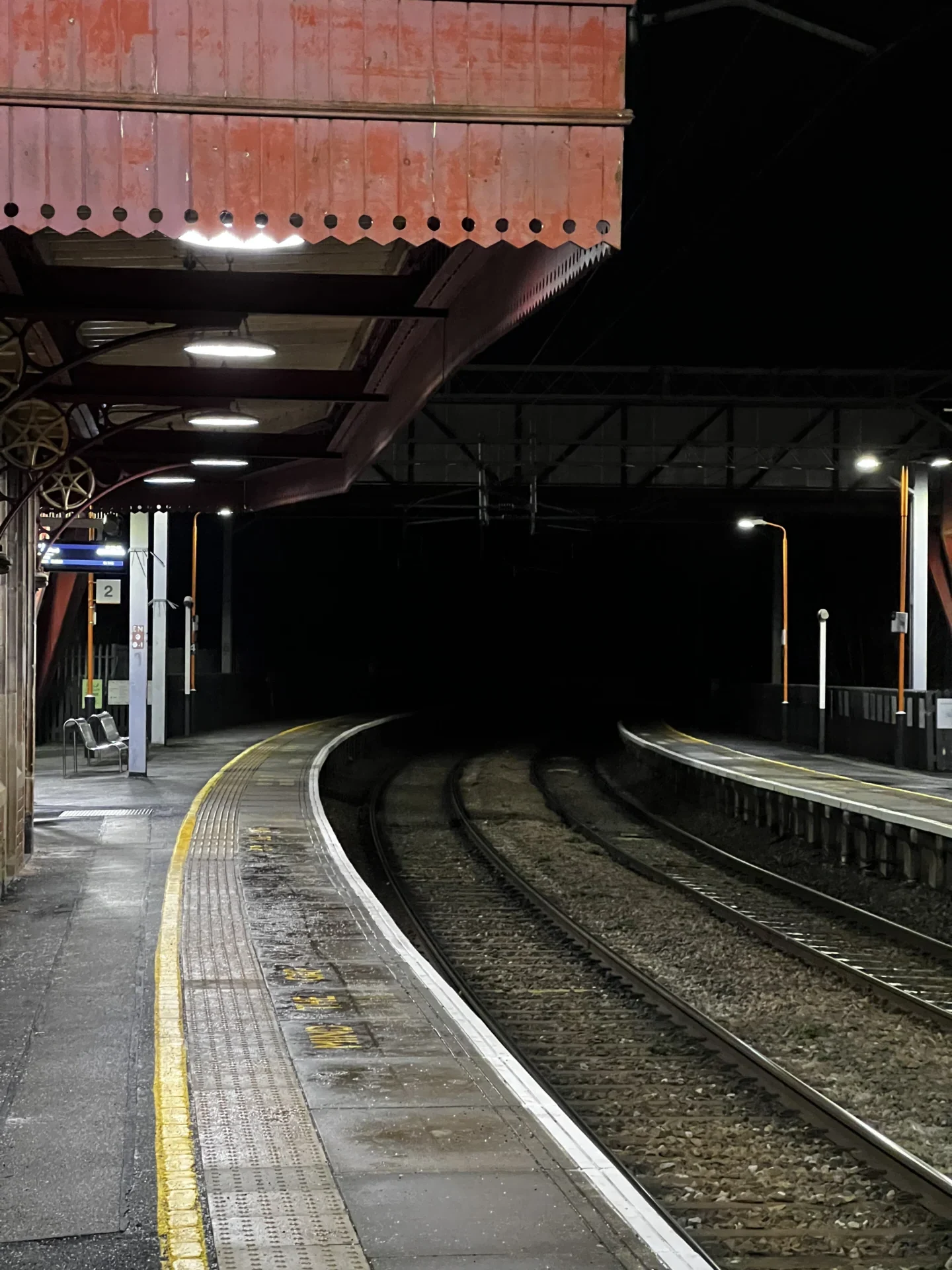 Stone Station Platform Night