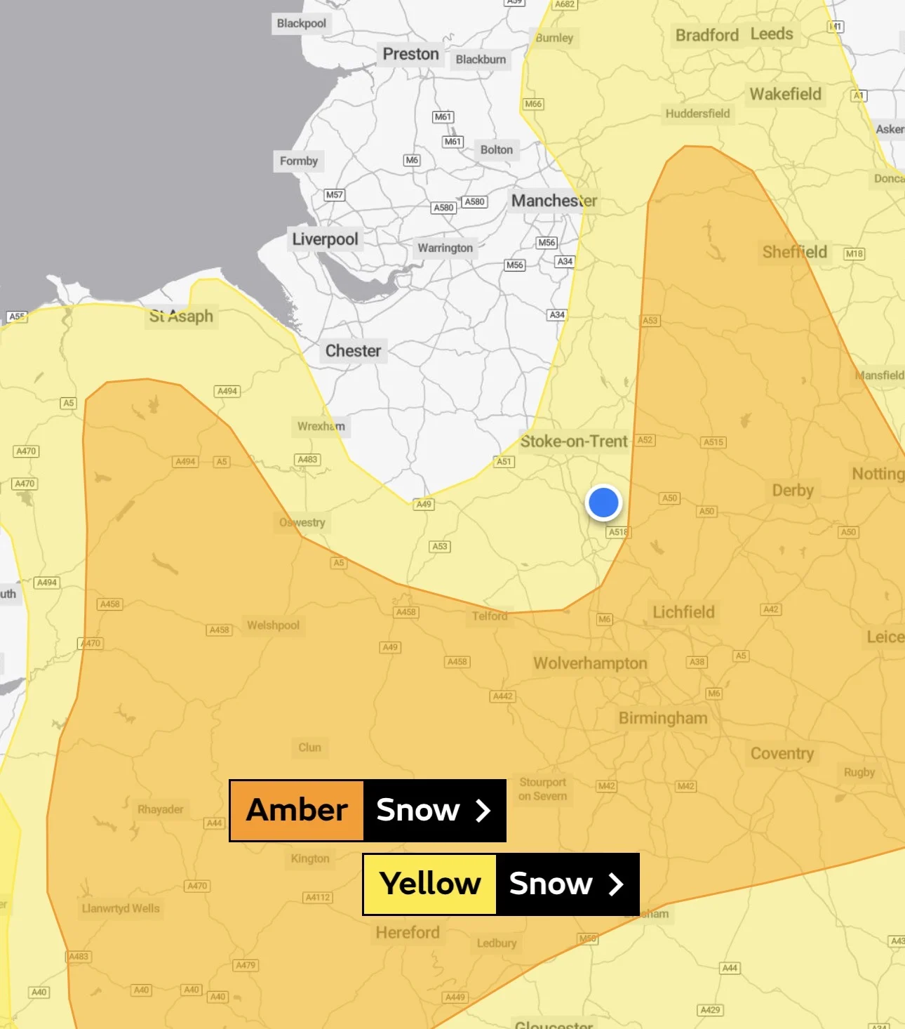 Snow Weather Warnings Stone