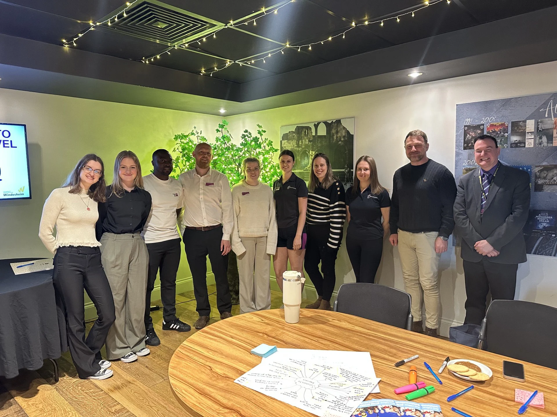 Freedom Leisure colleagues with students from Windesheim University during a green travel research project for Stone and Stafford leisure sites.
