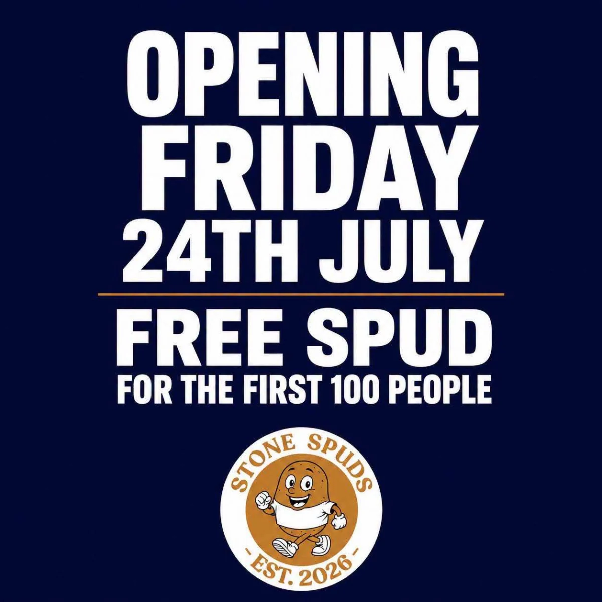 Free jacket potatoes on opening day at Stone’s hottest new food venture