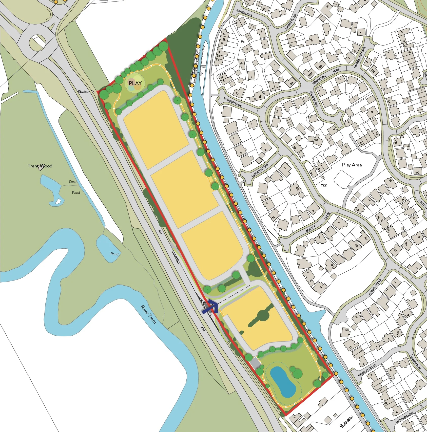 Site plan for development north of Stone