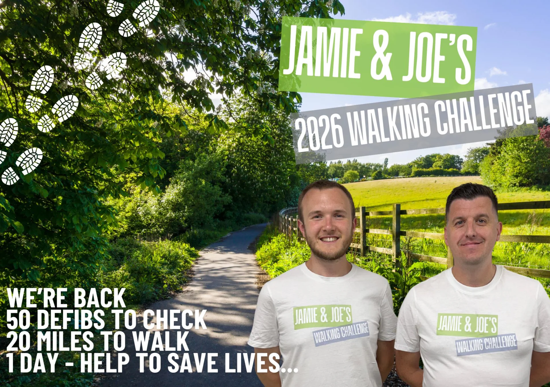 Jamie and Joe 2026 AED Walking Challenge